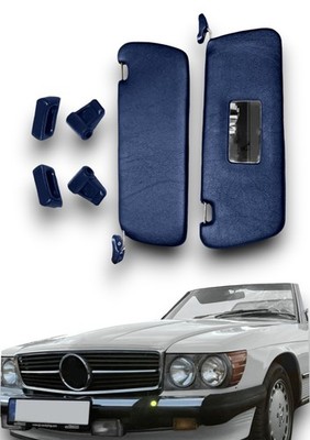 Sonnenblenden Sunvisor mit Stangen + Clips für Mercedes SL R107 blau