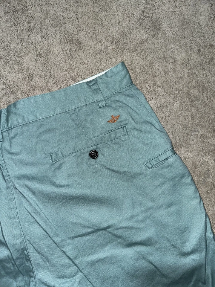 Pantalones Cortos Chinos Dockers Para Hombres Talla 36 Verde Azulado 100% Algodón Caqui Preppy Informales Foto 3 de 4