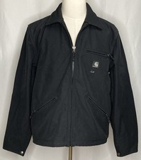 Carhartt Jacket Mens Large Regular Full Zip Black J192 Black Work Wear Shell Y2K