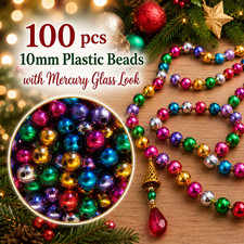 100 pcs Assorted Metallic Loose Artificial Plastic Pearls 10mm Round Craft Beads