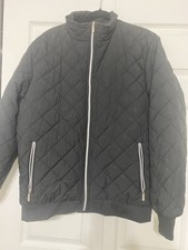 Unbranded Men Jacket Quilted Fleece Lined Black Size XL