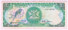 1985 Trinidad and Tobago 5 Dollars 919939 Paper Money Banknotes Currency