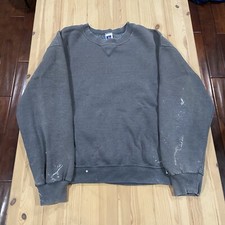 Vintage 90s Y2K Russell Athletic Blank Gray Crewneck Made In Mexico Large