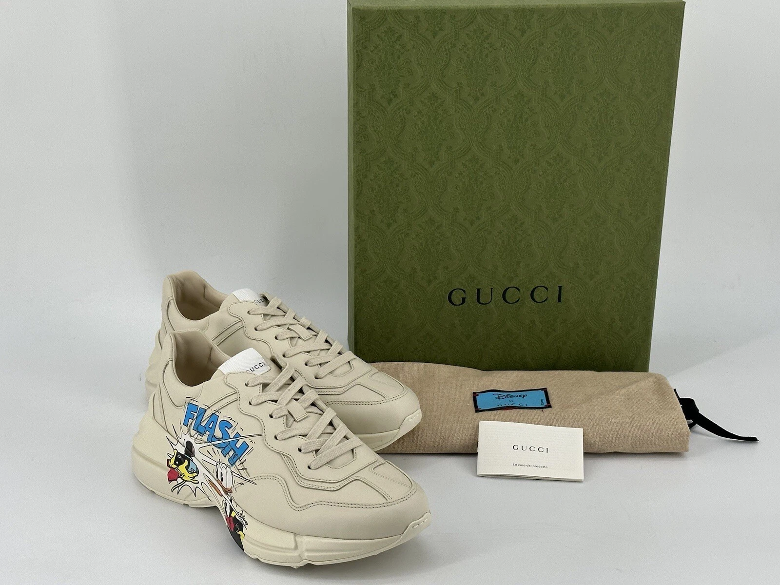 Baskets originales GUCCI pour hommes Rhyton Disney 646509 neuves   taille UK 7,5/EU 41,5/US 8,5