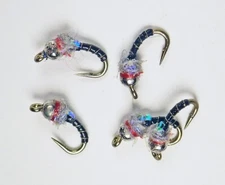 Mirage Frenchie Tungsten Nymphs Silver Black - Trout Fly Fishing Flies Lot