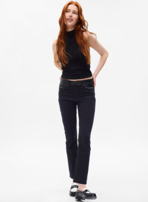 gap black cigarette jeans GAP Mid Rise Classic Straight Stretch Cigarette Jeans Black Size 30/10 NWT RT$80 A classic five High Rise Cigarette Jeans with