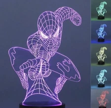 3D LED Spiderman Bedroom Room Lamp 7 Colors Desk Lamp Touch