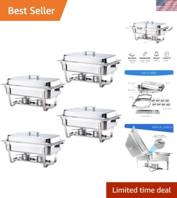 Portable 8QT Stainless Steel Chafing Dish Set - Ideal for Catering Events