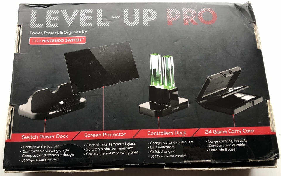 LEVEL-UP PRO Power, Protect & Organize Kit for Nintendo Switch by Evo Core - New - Image 2 of 3