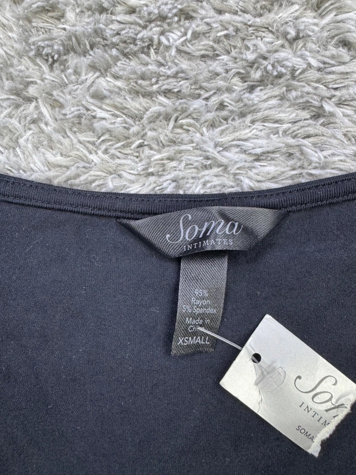 Soma Intimates Dress Women XS Black Katarina Short Sleeve Coquette A-Line NWT - Image 3 of 4