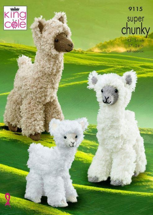 King Cole Super Chunky Kniting Pattern Alpacas 9115