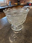 Vintage Cut Glass Compote Truffle Footed Bowl Wexford