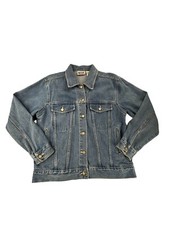 Bill Blass Jeans Denim Trucker Jacket Small 100 Cotton Blue Y2K Vintage