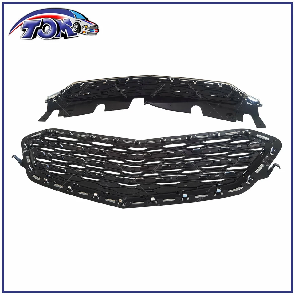 Front Upper and Lower Grille Chrome Set Fits 2016 2017 Chevrolet Equinox  — 第 2/3 张图片