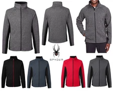 SPYDER MEN'S FLEECE LINED, JACQUARD SWEATER KNIT, FULL ZIP JACKET, POCKETS S-3XL