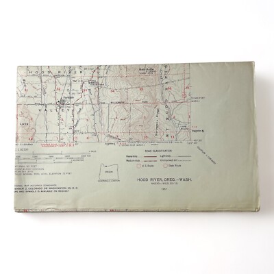 Hood River Quadrangle Washington 1957 USGS Topographic Map 15-Minute Series