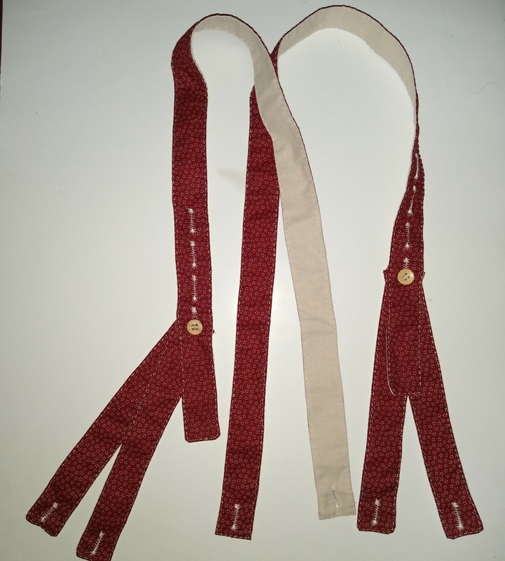 Civil War Handsewn Suspender TALL Confederate Union DEEP RED GOLD Cotton 