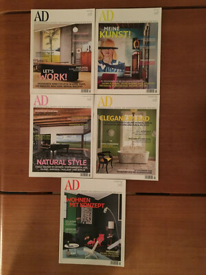 5 Zeitschriften AD Architectural Digest, Hefte 3/5/7/9/11/2008
