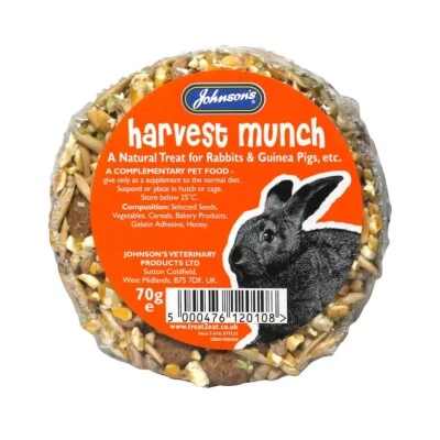 Johnson's Harvest Munch - Rabbit Guinea Pig Nut & Honey Snack - 1 Treat