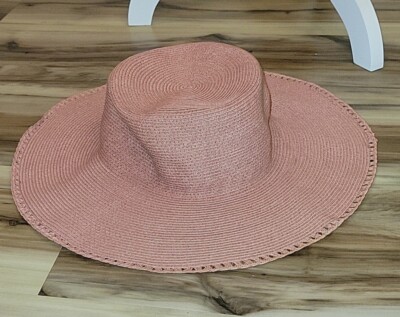 Arden B Pink Straw Floppy Sun Hat | eBay UK display picture 1