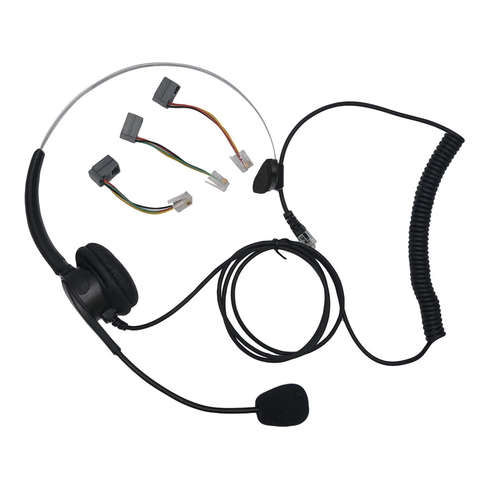 Call Center Telefono da Ufficio Cuffie Telefoniche Modulari RJ11 Voice Call Chat Auricolare - Immagine 4 di 4