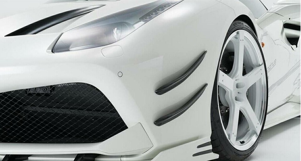 For Ferrari 488 GTB ROW Style Carbon Front Bumper Canard Exterior Body ...