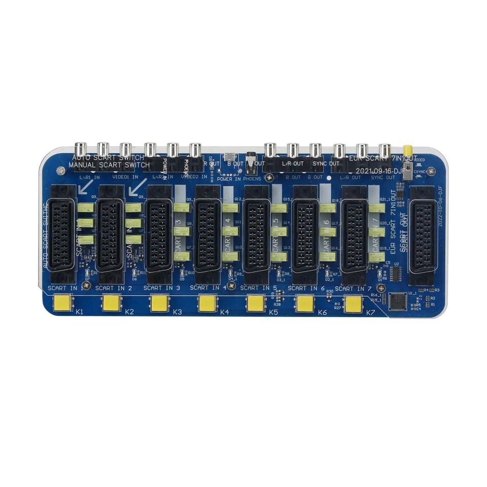 Acrylic Case SCART SWITCH Distributor Converter Automatic/Manual 7 In 1 Out New - Image 3 of 4