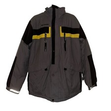 Columbia Winter Coat Big Boys 18 20 Gray Hooded Lined Insulation Pockets