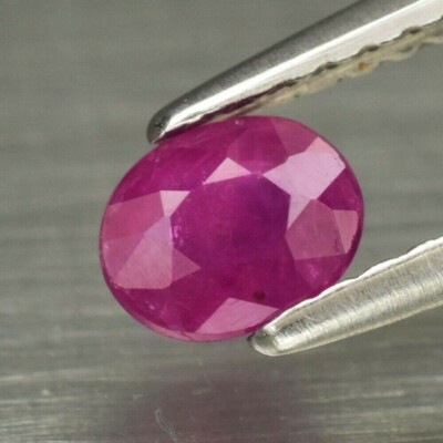 0.50ct 5x4mm Oval Natural Purplish Red Ruby Mozambique *Heated(Ver Vídeo)