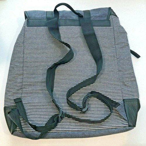 NWOT OGIO Stripe Backpack Gray-Black Laptop Compartment Drawstring Snap Button - Picture 9 of 9