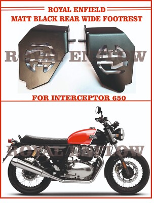 Royal Enfield Matt Black Rear Wide Footrest for Interceptor 650 - Exp Ship