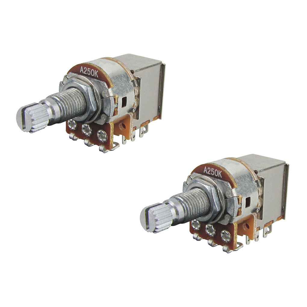 2PCS A250K Guitar Pots Push Pull Potentiometer Long Shaft Pots for Guitar Bass