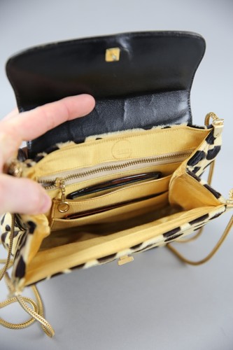 Vintage 60's GRETA soft original faux Leopard bag purse with brass finishings - Picture 4 of 16