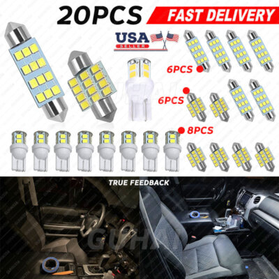 20pcs LED Interior Dome Light Bulbs for Toyota Camry Collora Tacoma DE3175 31MM