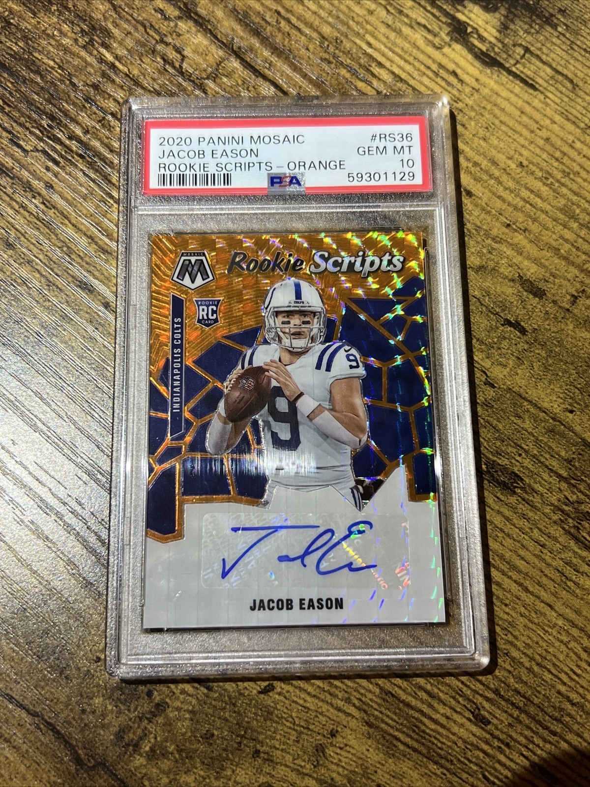 Jacob Eason Panini Mosaic Rookie Scripts #RS36 Orange