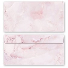 50 enveloppes à motifs au format DIN LONG - MARBRE MAGENTA (sans fenêtre) Envelo