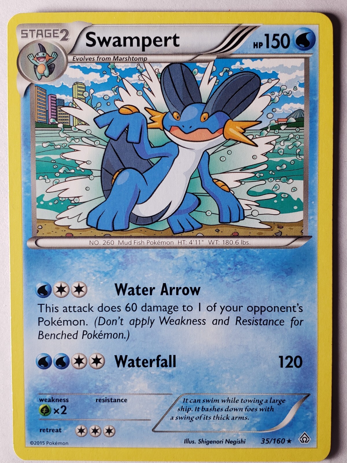 Swampert 35/160 LP / VLP - RARE Non Holo XY Primal Clash Pokemon Card