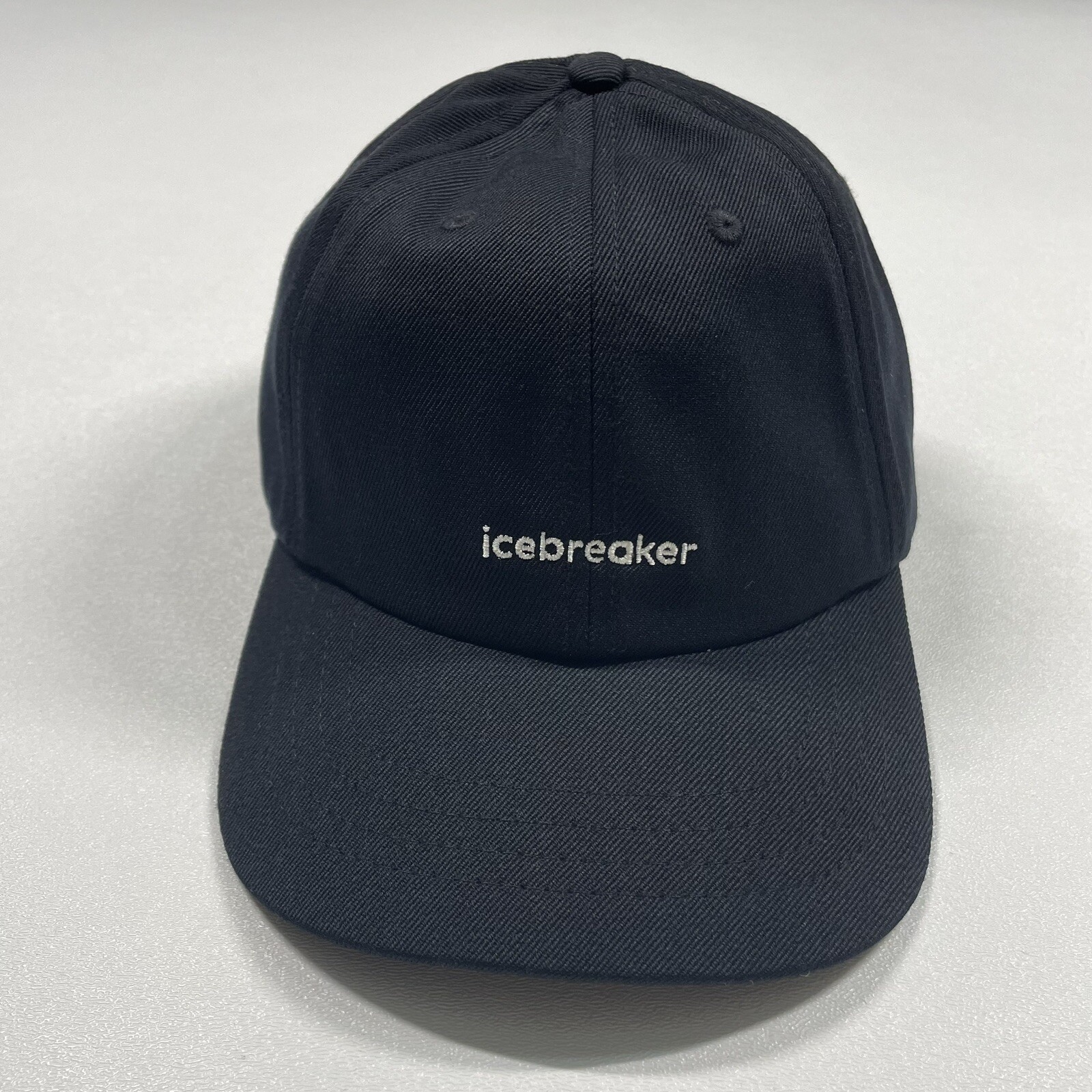Icebreaker 6 Panel Hat Cap Adult Black Strapback Wool Blend Embroidered NEW