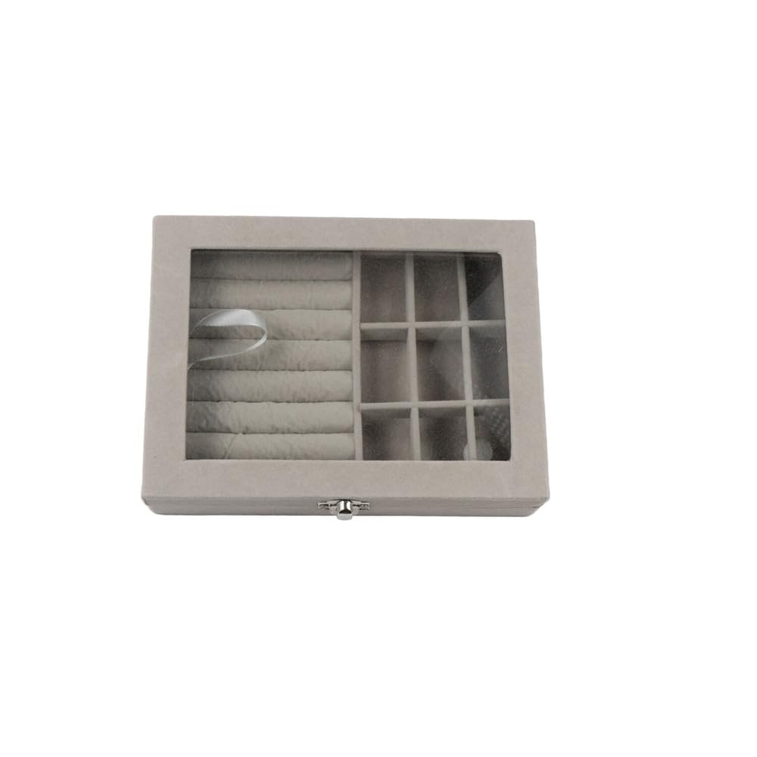 Pokinge Portable Ring Holder Storage Box,Earring Organizer Tray with Clear Li...