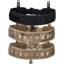 Tactical Molle Battle Belt Adjustable Hunting Waist Patrol Belts Combat Gear US