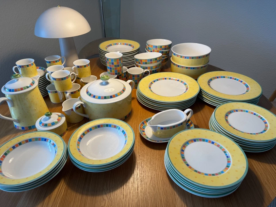 Villeroy & Boch "TWIST ALEA Limone Fine China" Geschirr-Set Geschirrset 72-tlg.