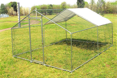 Large 10x10ft Metal Chicken Coop Run Outdoor Hen House Poultry Cage Habitat