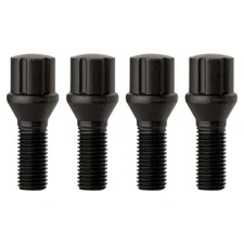 Black M12x1.50 Lug Bolts | Aftermarket Wheels | Spline | 27mm | Pack of 4