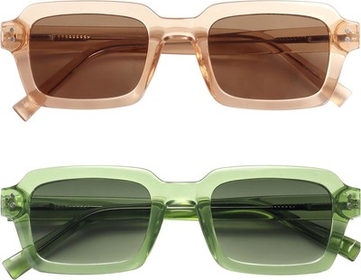 OPULIZE EDG Sonnenbrille für Herren & Damen - Vintage 2er Pack - Pink / Grün 