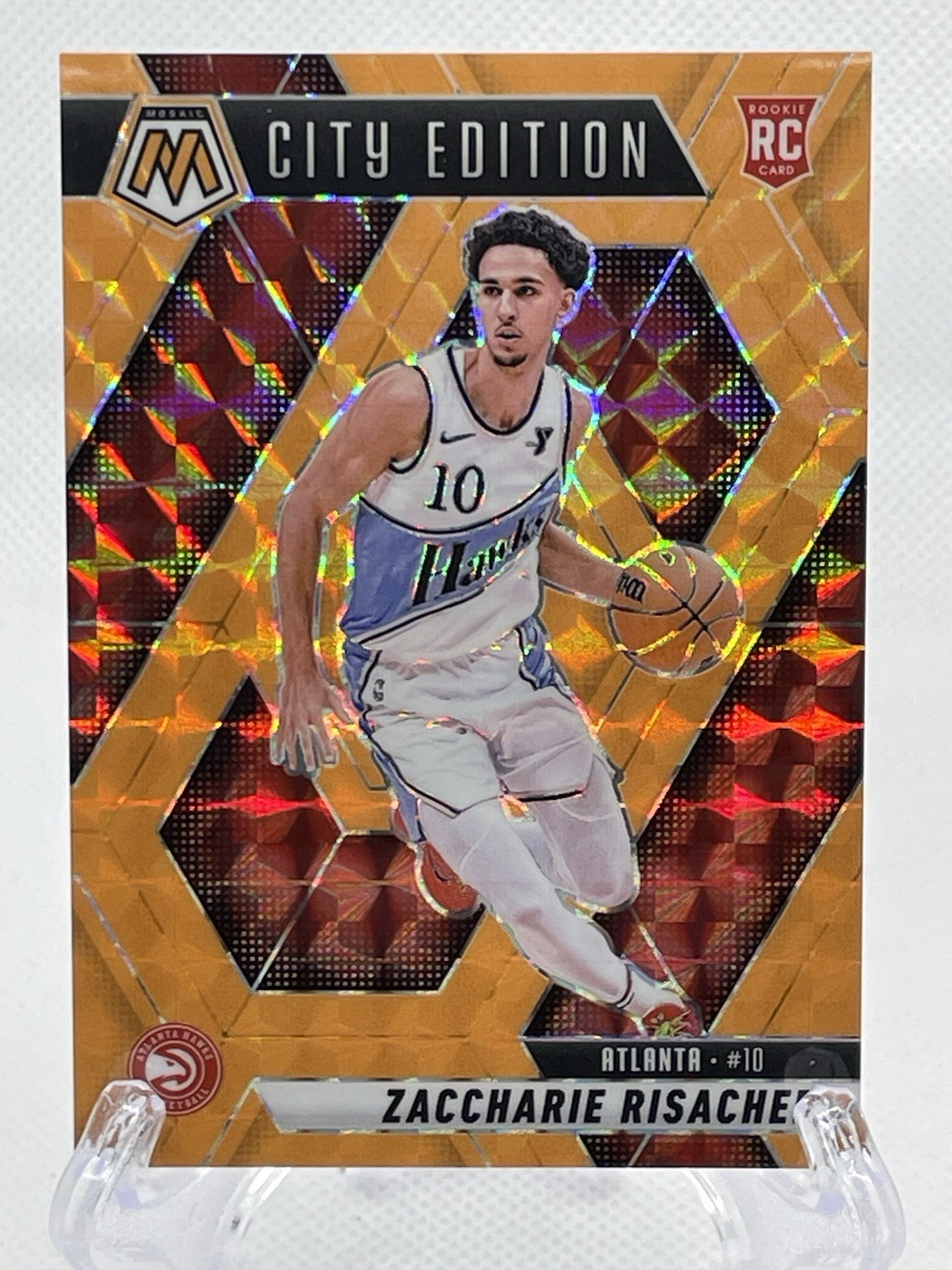 2024-25 Mosaic City Edition Zaccharie Risacher #274 Orange Fluorescent /25