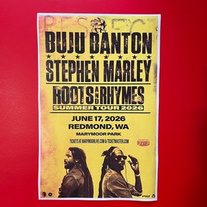 BUJU BANTON + STEPHEN MARLEY 2026 Concert Promo 11x17 Street Poster. Washington