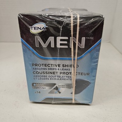 Tena Men Protective Shield Extra Thin Light Protection 3 Boxes 14 Each 42 Total