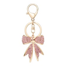 Sparkly Rhinestone Bow Keychain, Cute Butterfly Key Chains, Gold Letter P