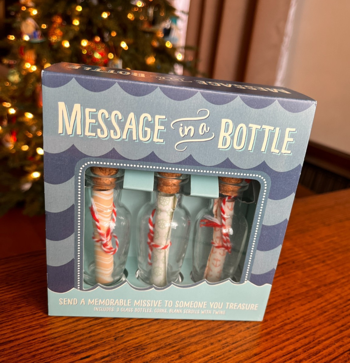 Message In A Bottle Kit 3 Glass Glass Bottles, Paper, Twine,
