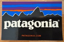 PATAGONIA Black White Blue Rectangle Sticker Decal New